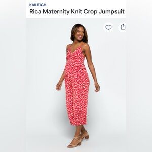 Kaileigh Rica Maternity Knit Crop Jumpsuit